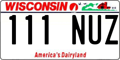 WI license plate 111NUZ