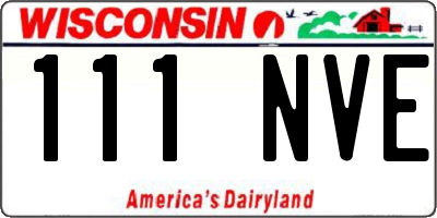 WI license plate 111NVE