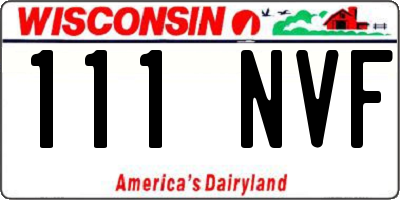 WI license plate 111NVF