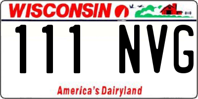 WI license plate 111NVG