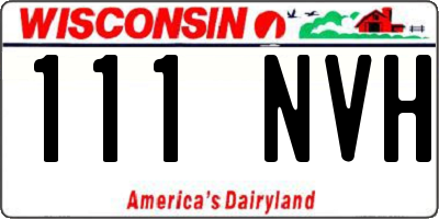WI license plate 111NVH
