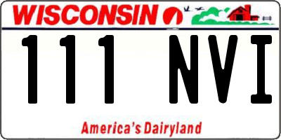 WI license plate 111NVI