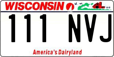 WI license plate 111NVJ