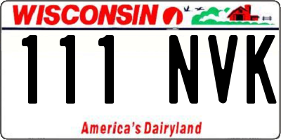 WI license plate 111NVK