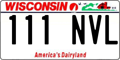 WI license plate 111NVL