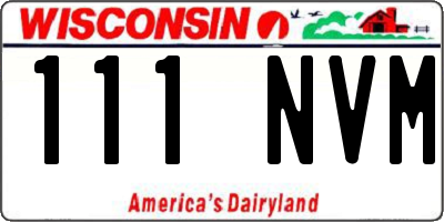 WI license plate 111NVM