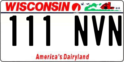 WI license plate 111NVN