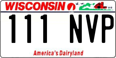 WI license plate 111NVP