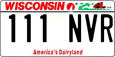 WI license plate 111NVR