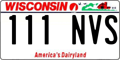 WI license plate 111NVS