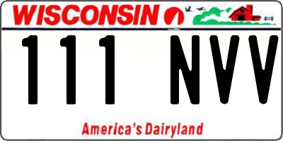 WI license plate 111NVV