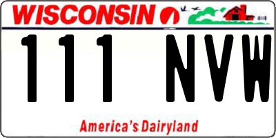 WI license plate 111NVW