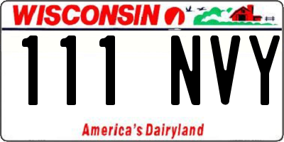 WI license plate 111NVY