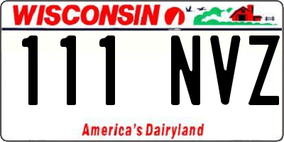 WI license plate 111NVZ