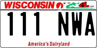 WI license plate 111NWA