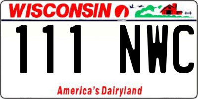 WI license plate 111NWC