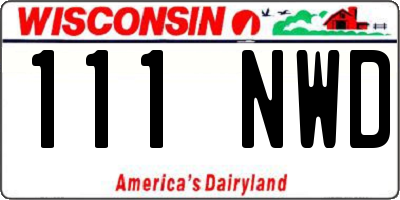 WI license plate 111NWD