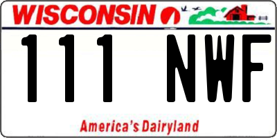 WI license plate 111NWF