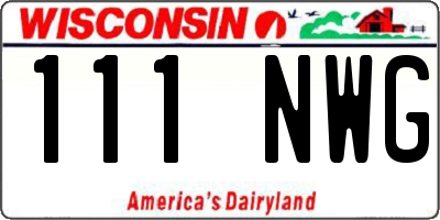 WI license plate 111NWG