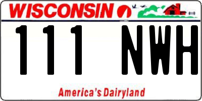 WI license plate 111NWH