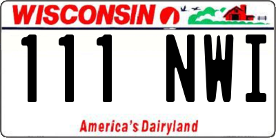 WI license plate 111NWI
