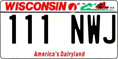 WI license plate 111NWJ