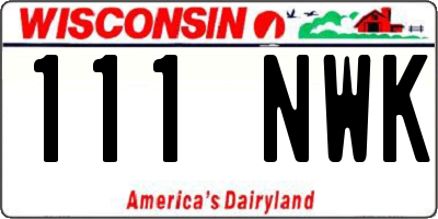 WI license plate 111NWK
