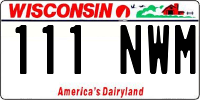 WI license plate 111NWM