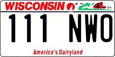 WI license plate 111NWO