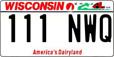 WI license plate 111NWQ