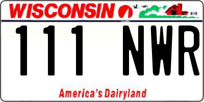 WI license plate 111NWR
