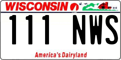 WI license plate 111NWS