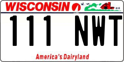 WI license plate 111NWT