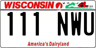 WI license plate 111NWU