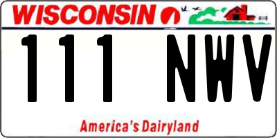 WI license plate 111NWV