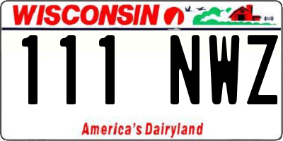 WI license plate 111NWZ