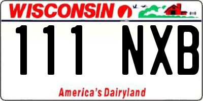 WI license plate 111NXB