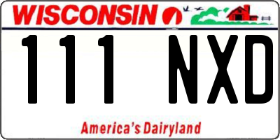WI license plate 111NXD
