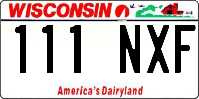 WI license plate 111NXF