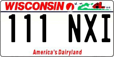 WI license plate 111NXI