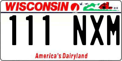 WI license plate 111NXM