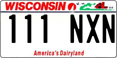 WI license plate 111NXN