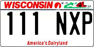 WI license plate 111NXP