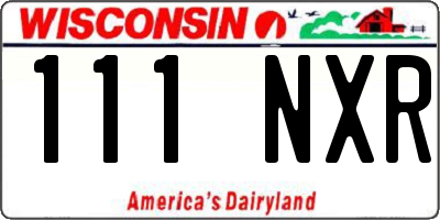 WI license plate 111NXR