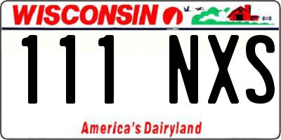 WI license plate 111NXS