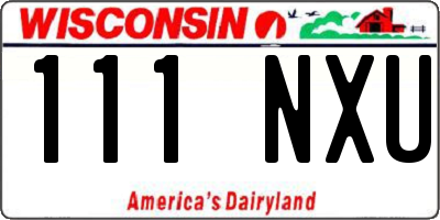 WI license plate 111NXU