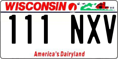 WI license plate 111NXV
