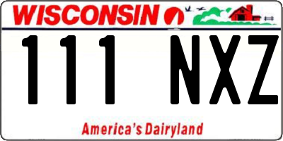 WI license plate 111NXZ