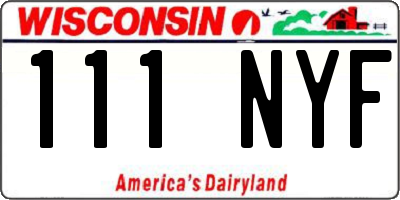 WI license plate 111NYF