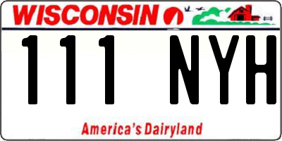 WI license plate 111NYH